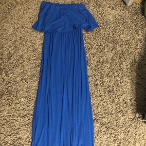 Women’s Blue Strapless Maxi Dress